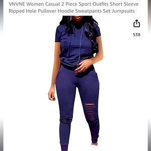 2-Piece hoodie pants sports outfit (yellow)